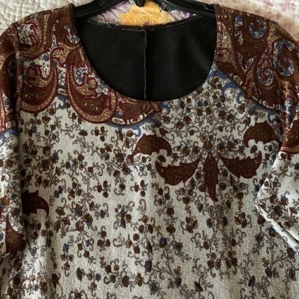 Bohemian WOMAN KNITWEAR FLORAL LONG DRESS SIZE XL - Picture 3 of 9